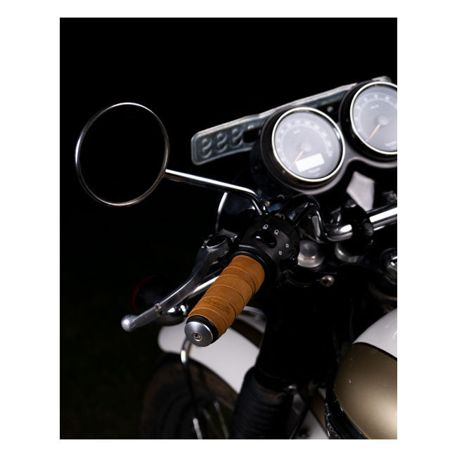 Trip Machine, Leather Handlebar Grip Wraps. Tan Grips Tripmachine