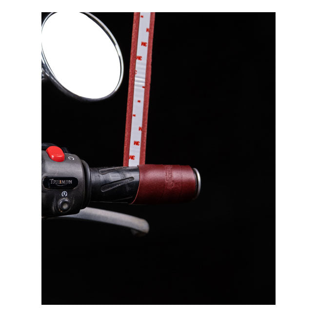Trip Machine, Leather Handlebar Grip Wraps. Cherry Red Grips Tripmachine