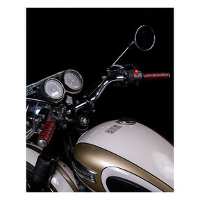 Trip Machine, Leather Handlebar Grip Wraps. Cherry Red Grips Tripmachine