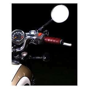 Trip Machine, Leather Handlebar Grip Wraps. Cherry Red Grips Tripmachine