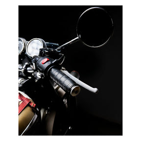 Trip Machine, Leather Handlebar Grip Wraps. Black Perforated Grips Tripmachine