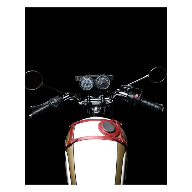 Trip Machine, Leather Handlebar Grip Wraps. Black Perforated Grips Tripmachine