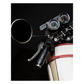 Trip Machine, Leather Handlebar Grip Wraps. Black Perforated Grips Tripmachine