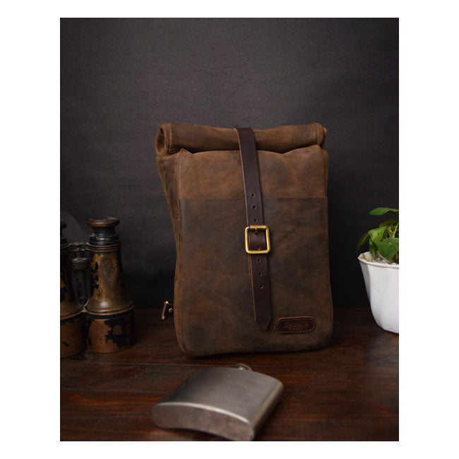 Trip Machine, Mini Backpack/Saddlebag 3.3 Liter. Tobacco Touring Luggage Tripmachine
