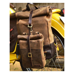 Trip Machine, Mini Backpack/Saddlebag 3.3 Liter. Tobacco Touring Luggage Tripmachine