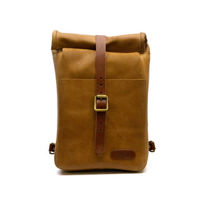 Trip Machine, Mini Backpack/Saddlebag 3.3 Liter. Vintage Tan Touring Luggage Tripmachine