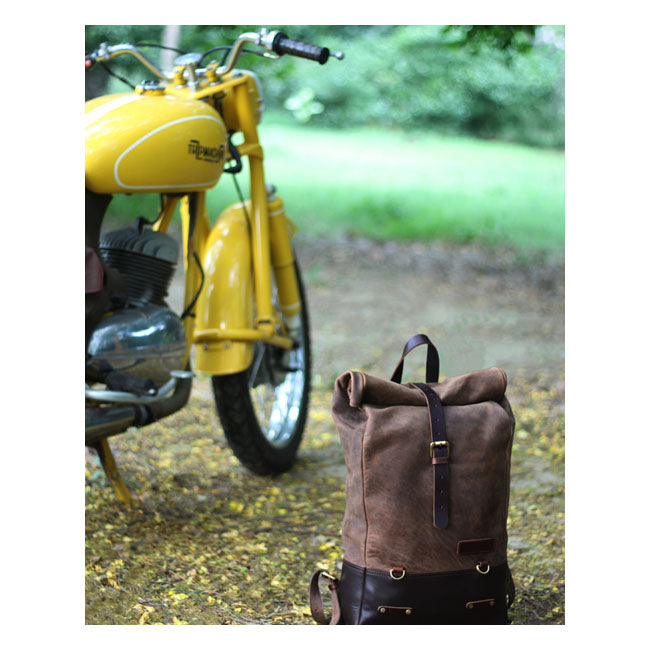 Trip Machine Backpack/Saddlebag Tobacco Brown Touring Luggage Tripmachine