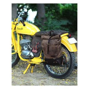Trip Machine Backpack/Saddlebag Tobacco Brown Touring Luggage Tripmachine