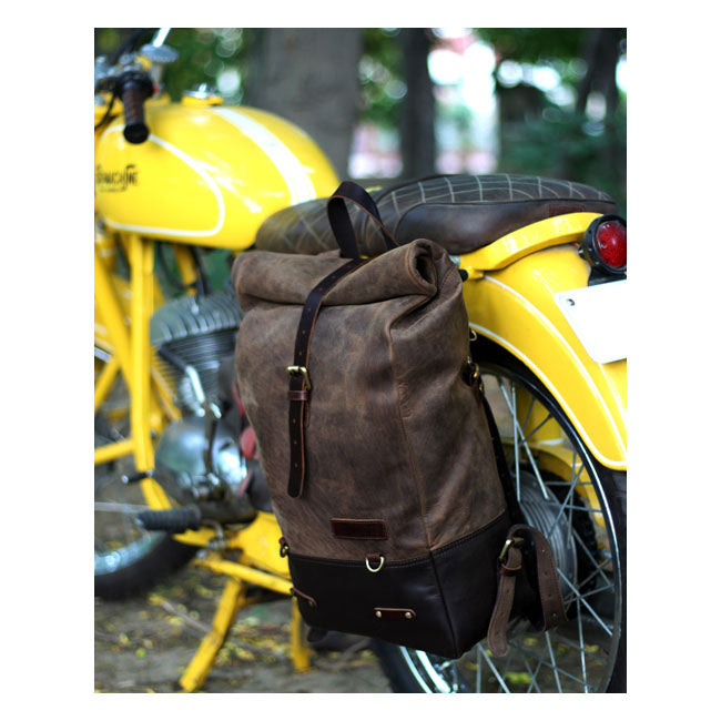 Trip Machine Backpack/Saddlebag Tobacco Brown Touring Luggage Tripmachine