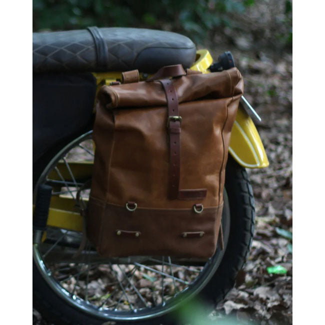 Trip Machine Backpack panniers vintage tan Touring Luggage Tripmachine