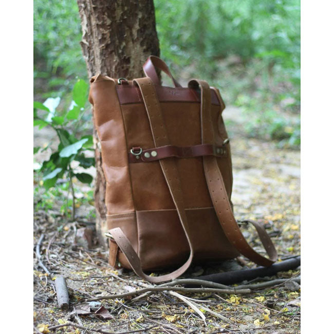 Trip Machine Backpack panniers vintage tan Touring Luggage Tripmachine