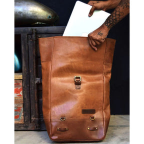 Trip Machine Backpack panniers vintage tan Touring Luggage Tripmachine