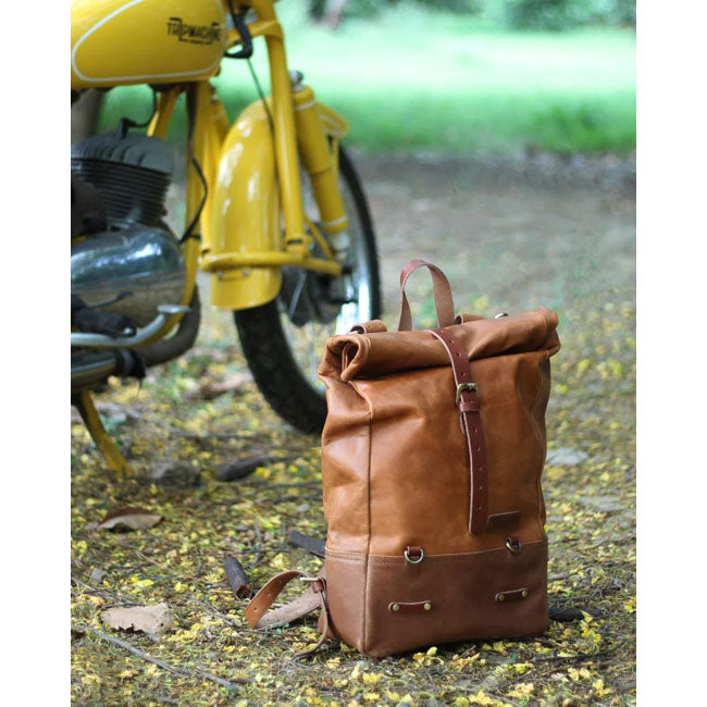 Trip Machine Backpack panniers vintage tan Touring Luggage Tripmachine