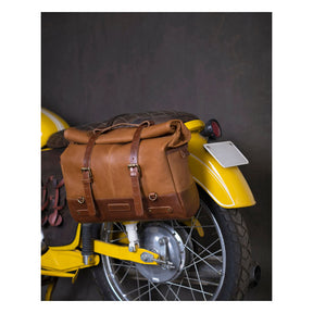 Trip Machine, Outlaw Saddlebag. Vintage Tan Touring Luggage Tripmachine