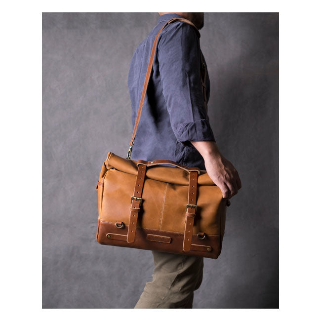 Trip Machine, Outlaw Saddlebag. Vintage Tan Touring Luggage Tripmachine
