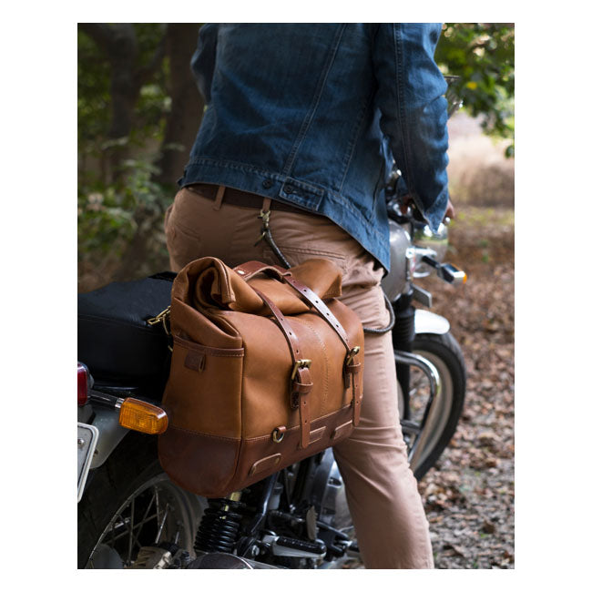 Trip Machine, Outlaw Saddlebag. Vintage Tan Touring Luggage Tripmachine