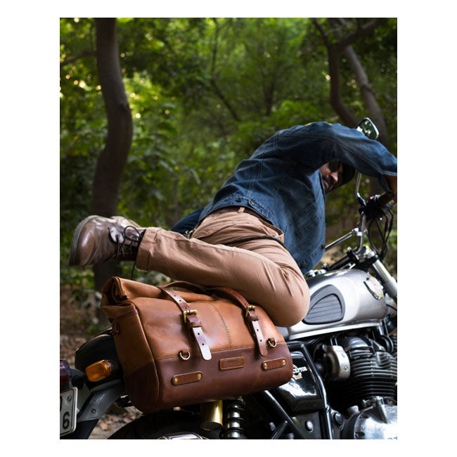 Trip Machine, Outlaw Saddlebag. Vintage Tan Touring Luggage Tripmachine