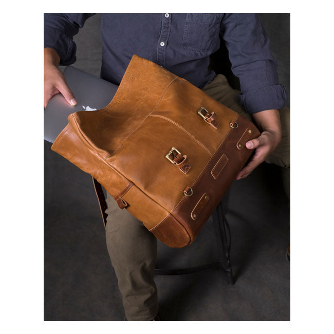 Trip Machine, Outlaw Saddlebag. Vintage Tan Touring Luggage Tripmachine