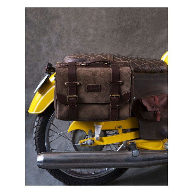 Trip Machine, Warrior Saddlebag. Tobacco Brown Touring Luggage Tripmachine