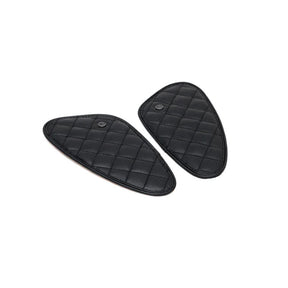 Trip Machine, Diamond Leather Gas Tank Pad Set. Black Kneepad Sets Tripmachine