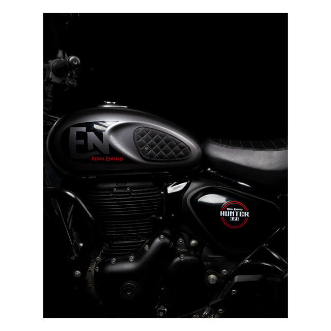 Trip Machine, Diamond Leather Gas Tank Pad Set. Black Kneepad Sets Tripmachine