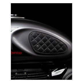 Trip Machine, Diamond Leather Gas Tank Pad Set. Black Kneepad Sets Tripmachine