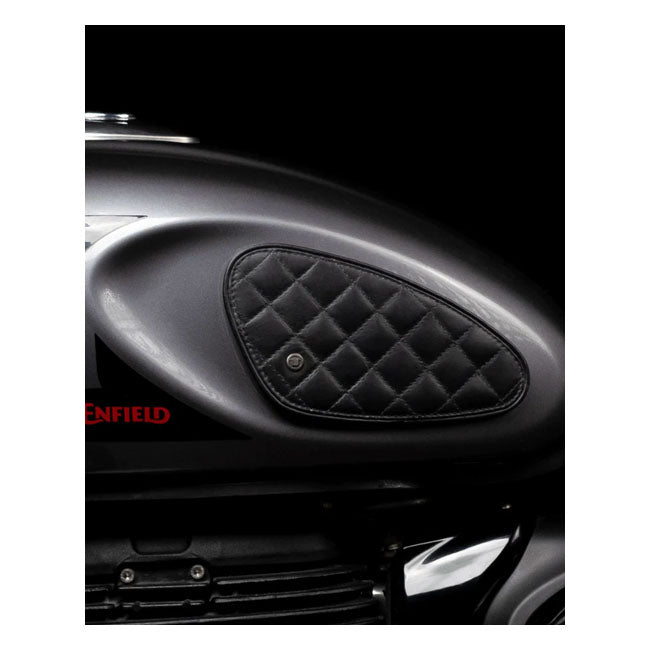 Trip Machine, Diamond Leather Gas Tank Pad Set. Black Kneepad Sets Tripmachine