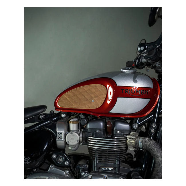 Trip Machine, Diamond Leather Gas Tank Pad Set. Tobacco Kneepad Sets Tripmachine