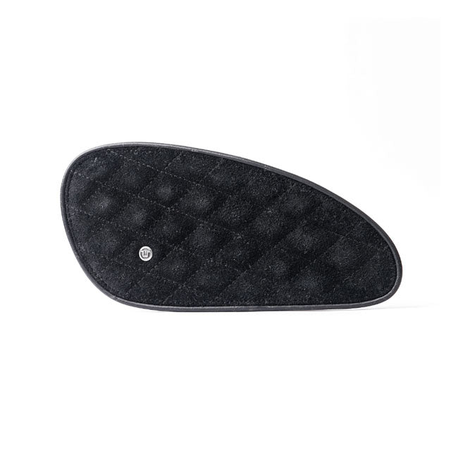 Trip Machine, Diamond Leather Gas Tank Pad Set. Black Suede Kneepad Sets Tripmachine