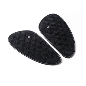 Trip Machine, Diamond Leather Gas Tank Pad Set. Black Suede Kneepad Sets Tripmachine