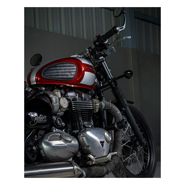 Trip Machine, Classic Leather Tank Pad Set. Black Kneepad Sets Tripmachine