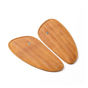 Trip Machine, Classic Leather Tank Pad Set. Tan Kneepad Sets Tripmachine