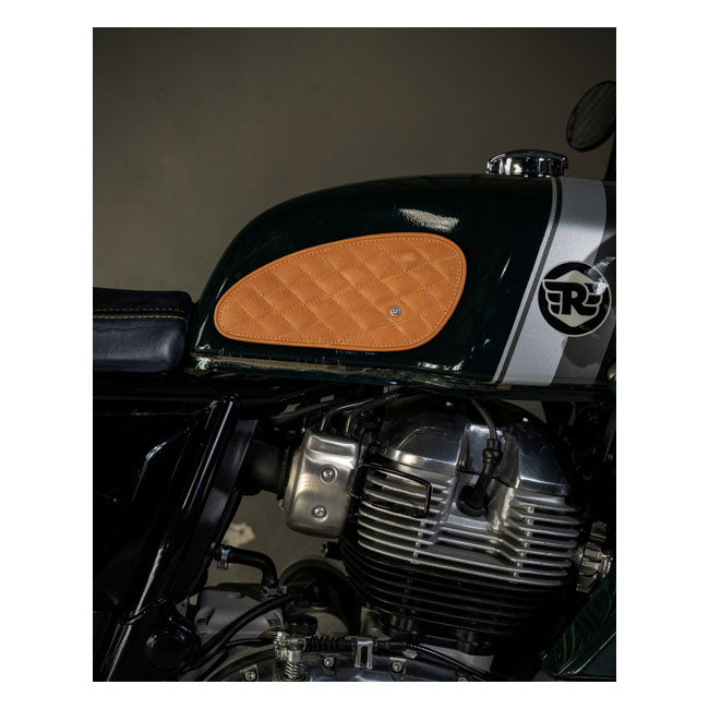 Trip Machine, Classic Leather Tank Pad Set. Tan Kneepad Sets Tripmachine