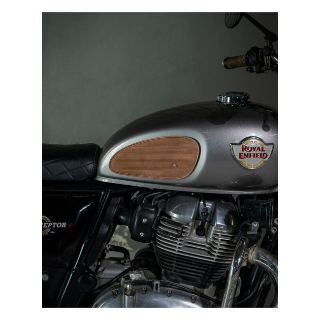 Trip Machine, Classic Leather Tank Pad Set. Tobacco Kneepad Sets Tripmachine