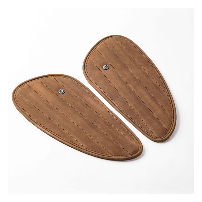 Trip Machine, Classic Leather Tank Pad Set. Tobacco Kneepad Sets Tripmachine