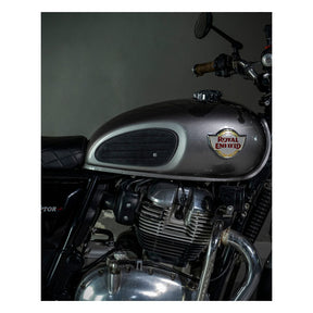 Trip Machine, Classic Leather Tank Pad Set. Black Suede Kneepad Sets Tripmachine