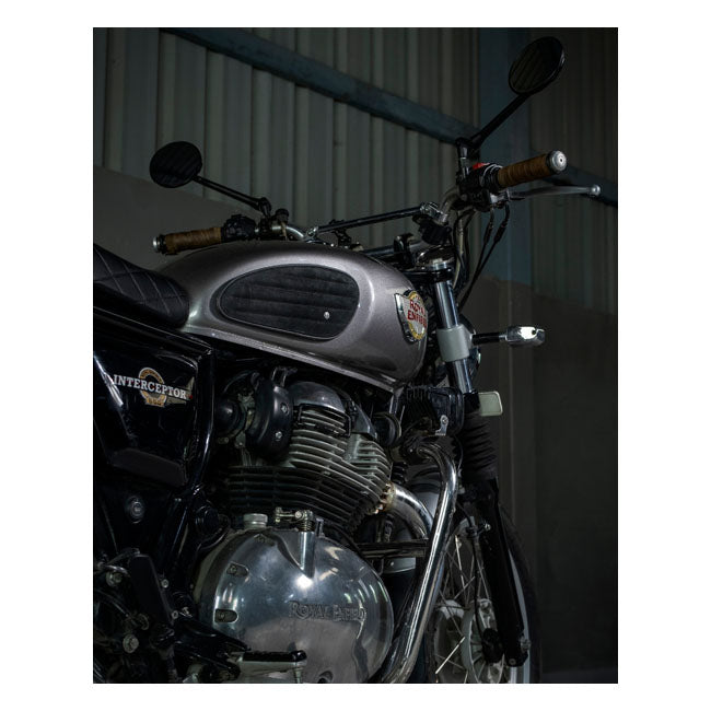 Trip Machine, Classic Leather Tank Pad Set. Black Suede Kneepad Sets Tripmachine