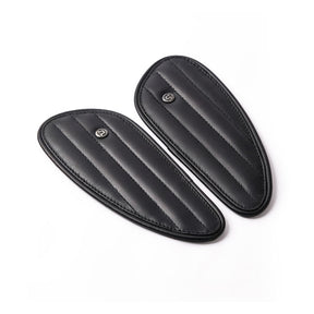 Trip Machine, Mini Classic Leather Tank Pads. Black Kneepad Sets Tripmachine