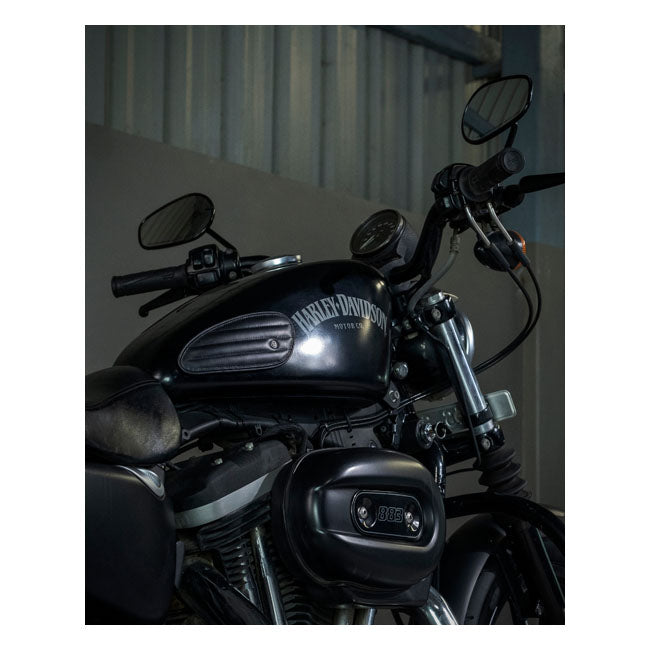 Trip Machine, Mini Classic Leather Tank Pads. Black Kneepad Sets Tripmachine