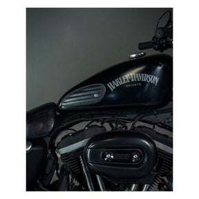 Trip Machine, Mini Classic Leather Tank Pads. Black Kneepad Sets Tripmachine