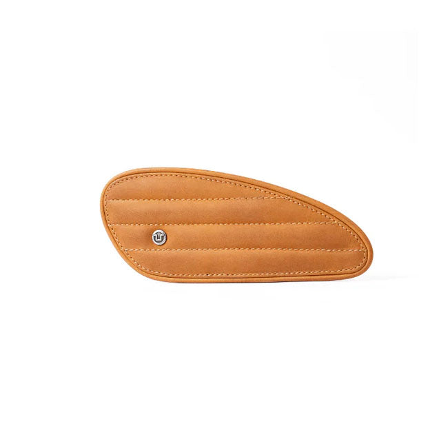 Trip Machine, Mini Classic Leather Tank Pads. Tan Kneepad Sets Tripmachine
