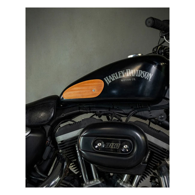 Trip Machine, Mini Classic Leather Tank Pads. Tan Kneepad Sets Tripmachine