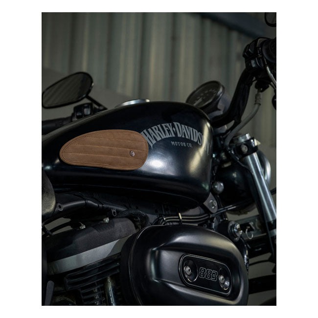 Trip Machine, Mini Classic Leather Tank Pads. Tobacco Kneepad Sets Tripmachine