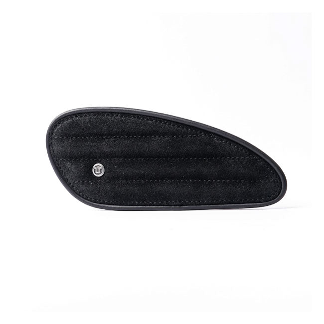 Trip Machine, Mini Classic Leather Tank Pads. Black Suede Kneepad Sets Tripmachine
