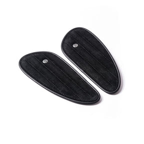 Trip Machine, Mini Classic Leather Tank Pads. Black Suede Kneepad Sets Tripmachine