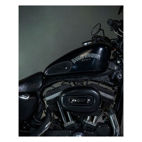 Trip Machine, Mini Classic Leather Tank Pads. Black Suede Kneepad Sets Tripmachine