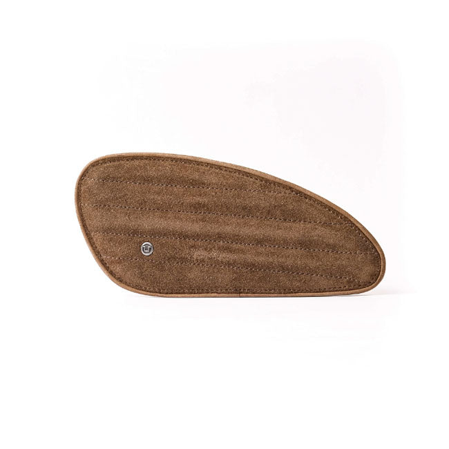 Trip Machine, Mini Classic Leather Tank Pads. Tobacco Suede Kneepad Sets Tripmachine