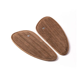 Trip Machine, Mini Classic Leather Tank Pads. Tobacco Suede Kneepad Sets Tripmachine
