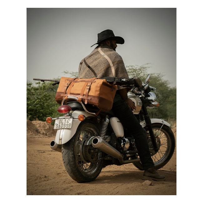 Trip Machine, Outlaw Duffle Bag. 50 Liter. Vintage Tan Touring Luggage Tripmachine