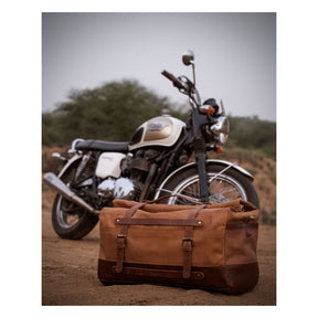 Trip Machine, Outlaw Duffle Bag. 50 Liter. Vintage Tan Touring Luggage Tripmachine